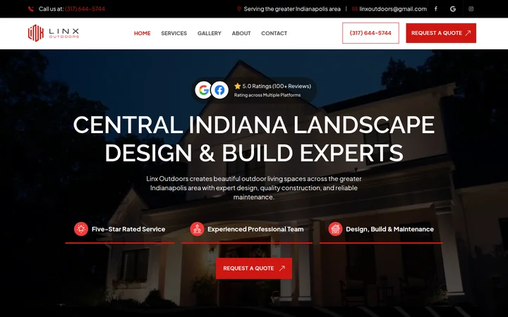 Linx Outdoors homepage