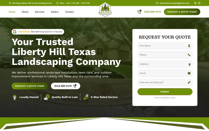 Select Lawnscapes homepage